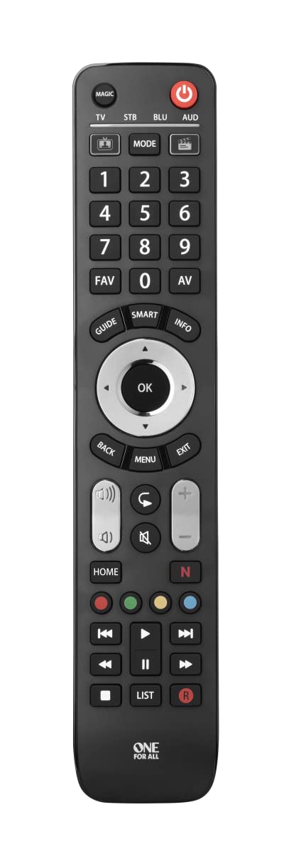 One For All URC 7145 Evolve 4 – Universalfernbedienung für 4 Geräte