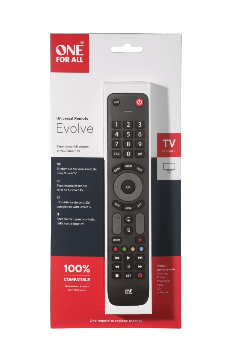 One For All URC 7115 Evolve TV – Universalfernbedienung für alle TVs