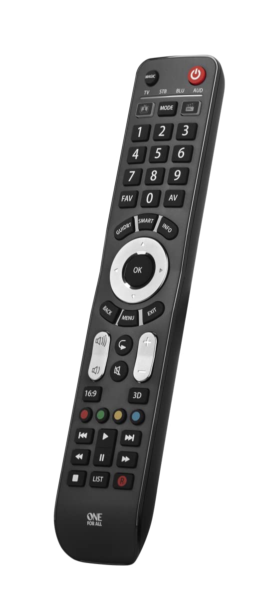 One For All URC 7145 Evolve 4 – Universalfernbedienung für 4 Geräte