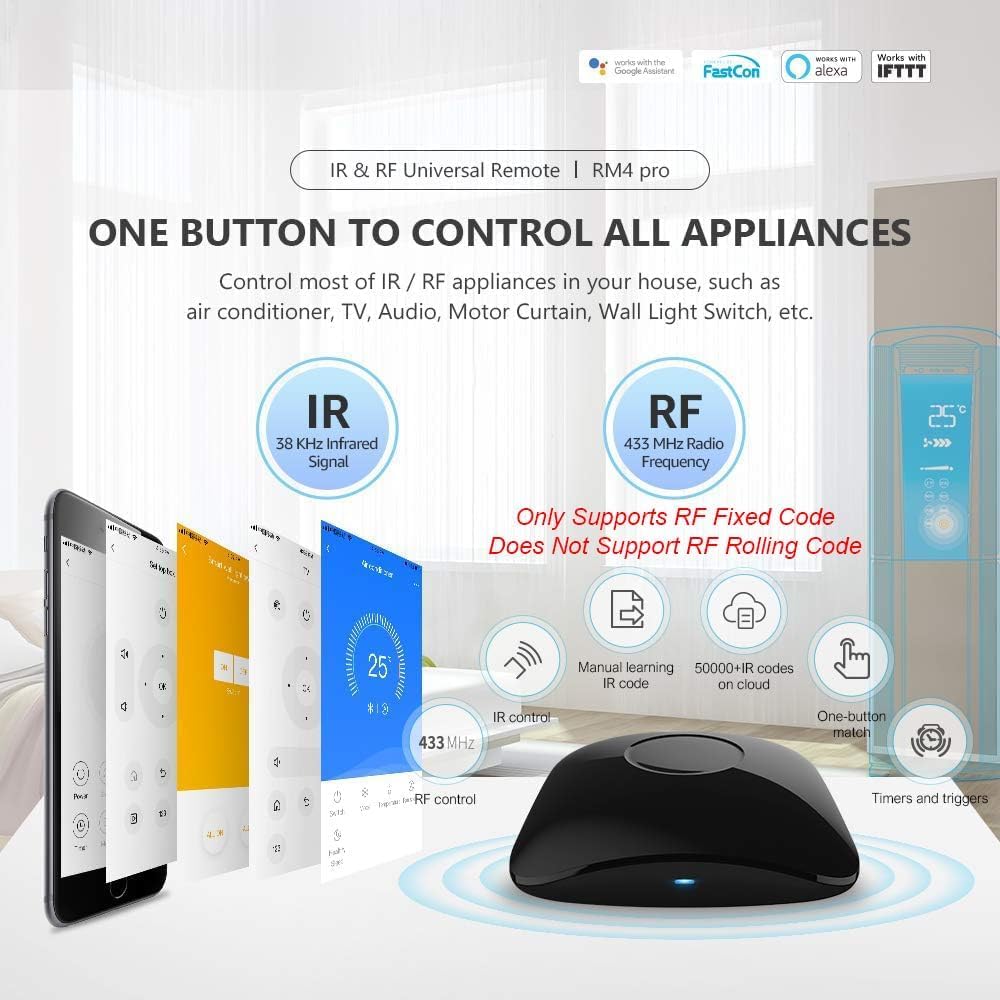 Broadlink RM4 Pro – WLAN IR/RF-Hub (Alexa & Google)