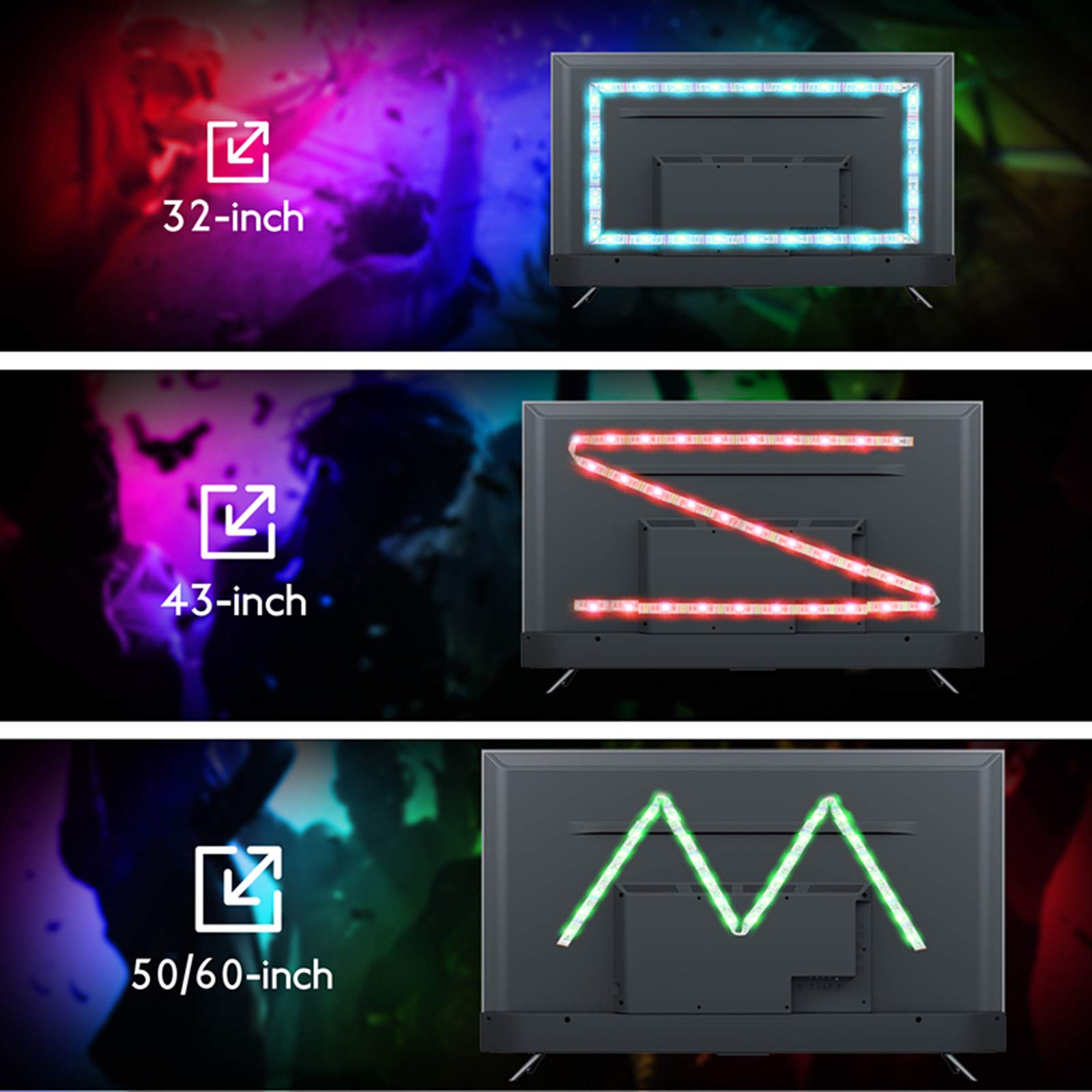 USB LED-Strip für TV-Hintergrundbeleuchtung (mit Fernbedienung)