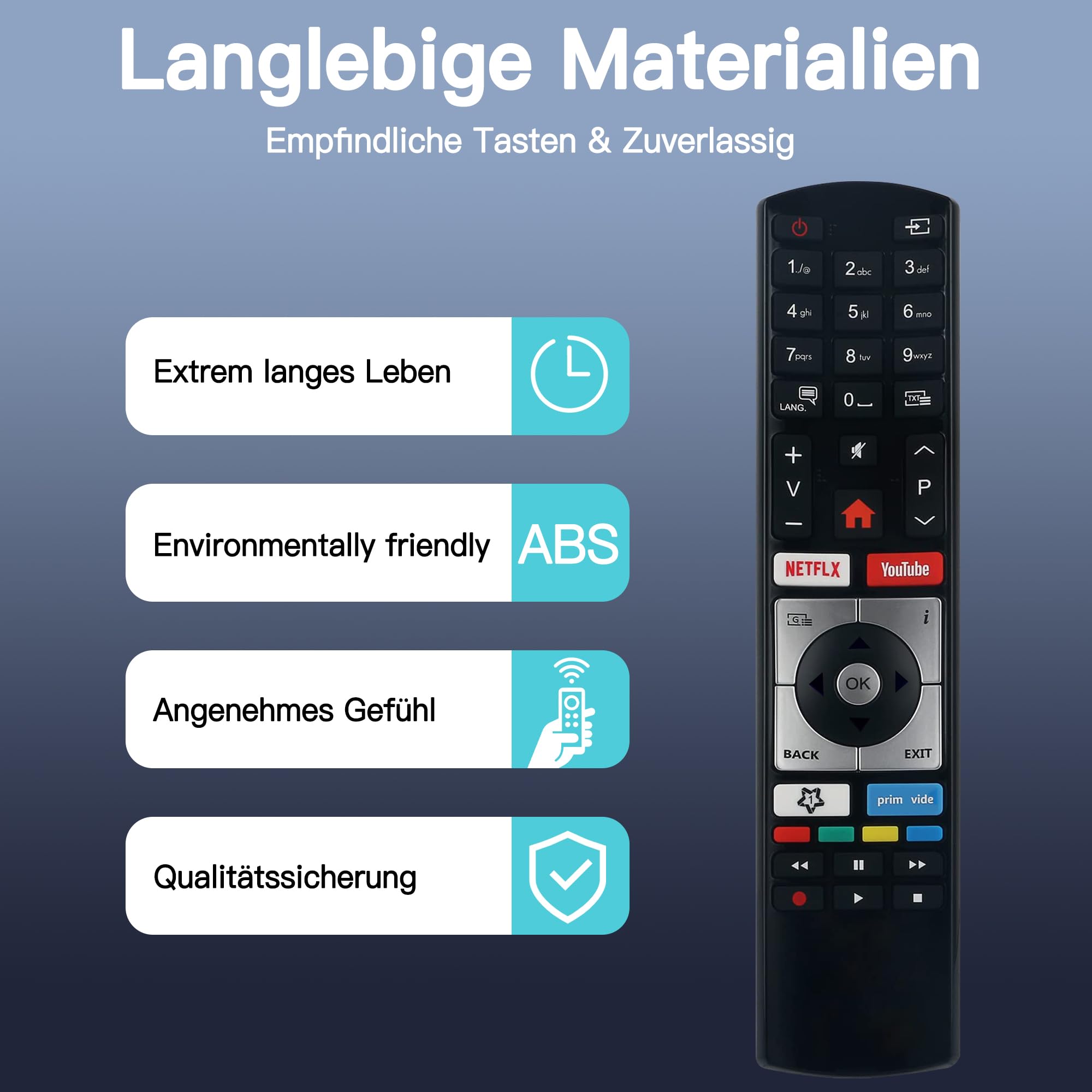 Ersatzfernbedienung für Telefunken / Vestel / OK. / JVC (RC4318)