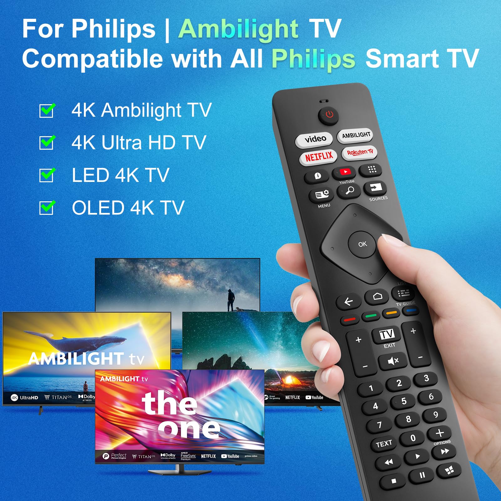 Ersatzfernbedienung für Philips Ambilight TV