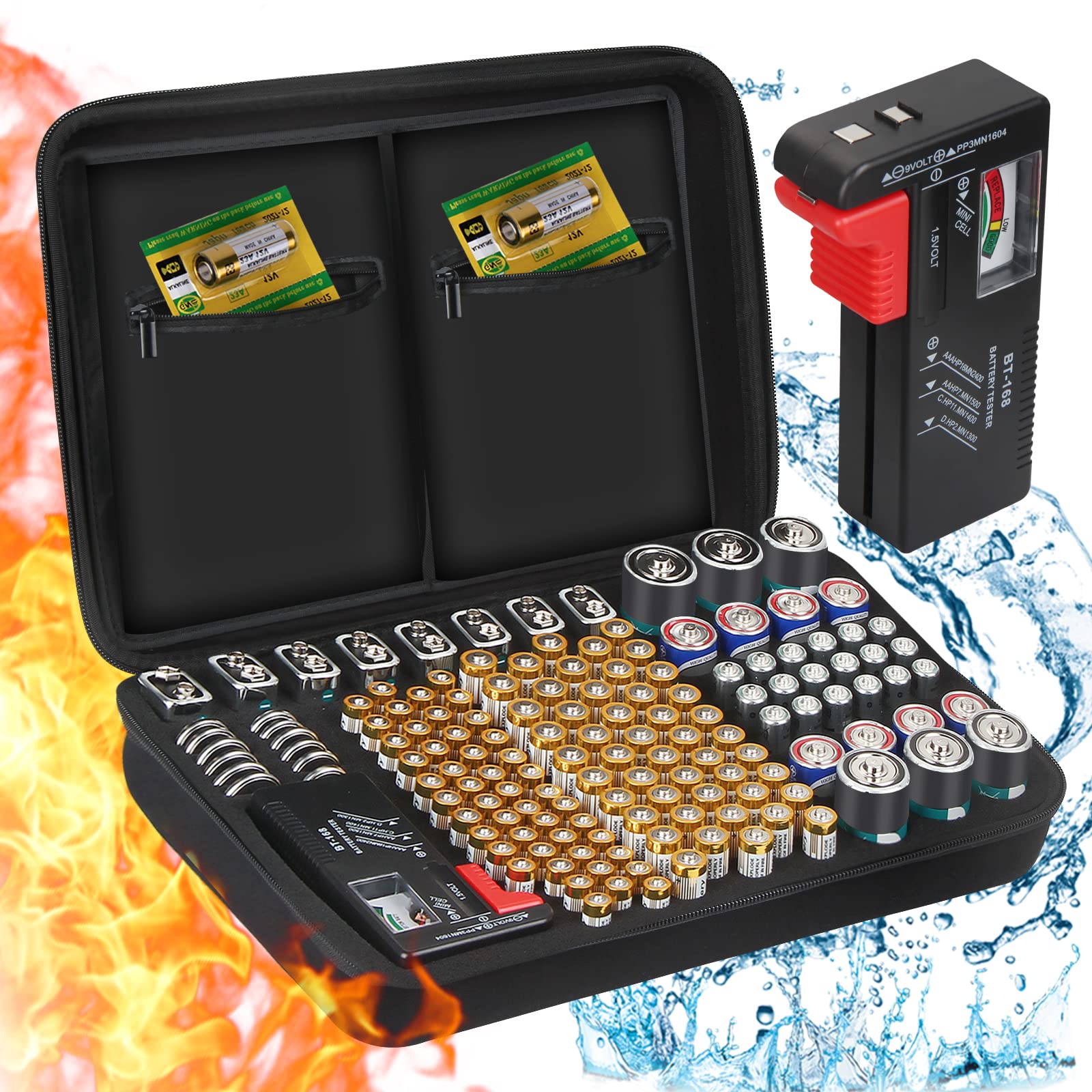 Batterie-Organizer mit Batterietester (Aufbewahrungsbox)